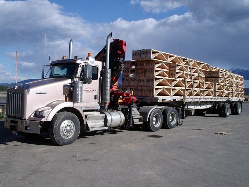 Floor trusses loaded and ready for delivery